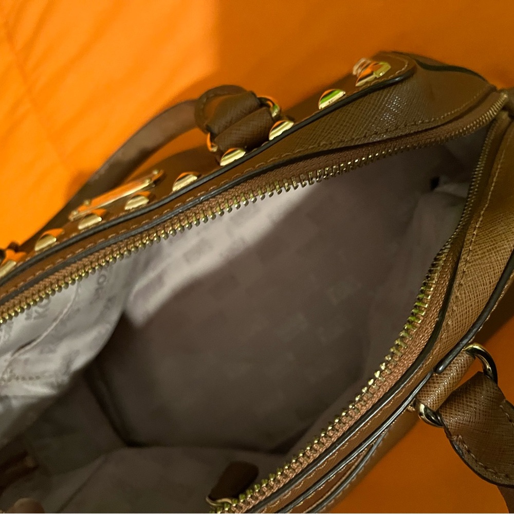 Michael Kors Brown Studded Duffel Bag